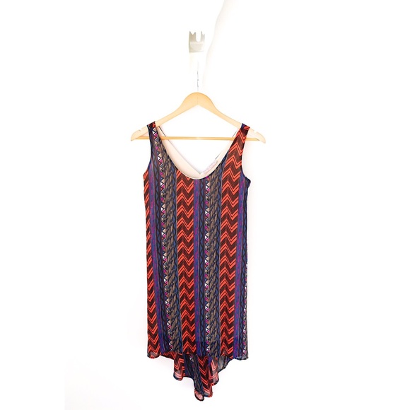 Audrey 3 + 1 high-low Tribal Print Dress - Picture 3 of 7